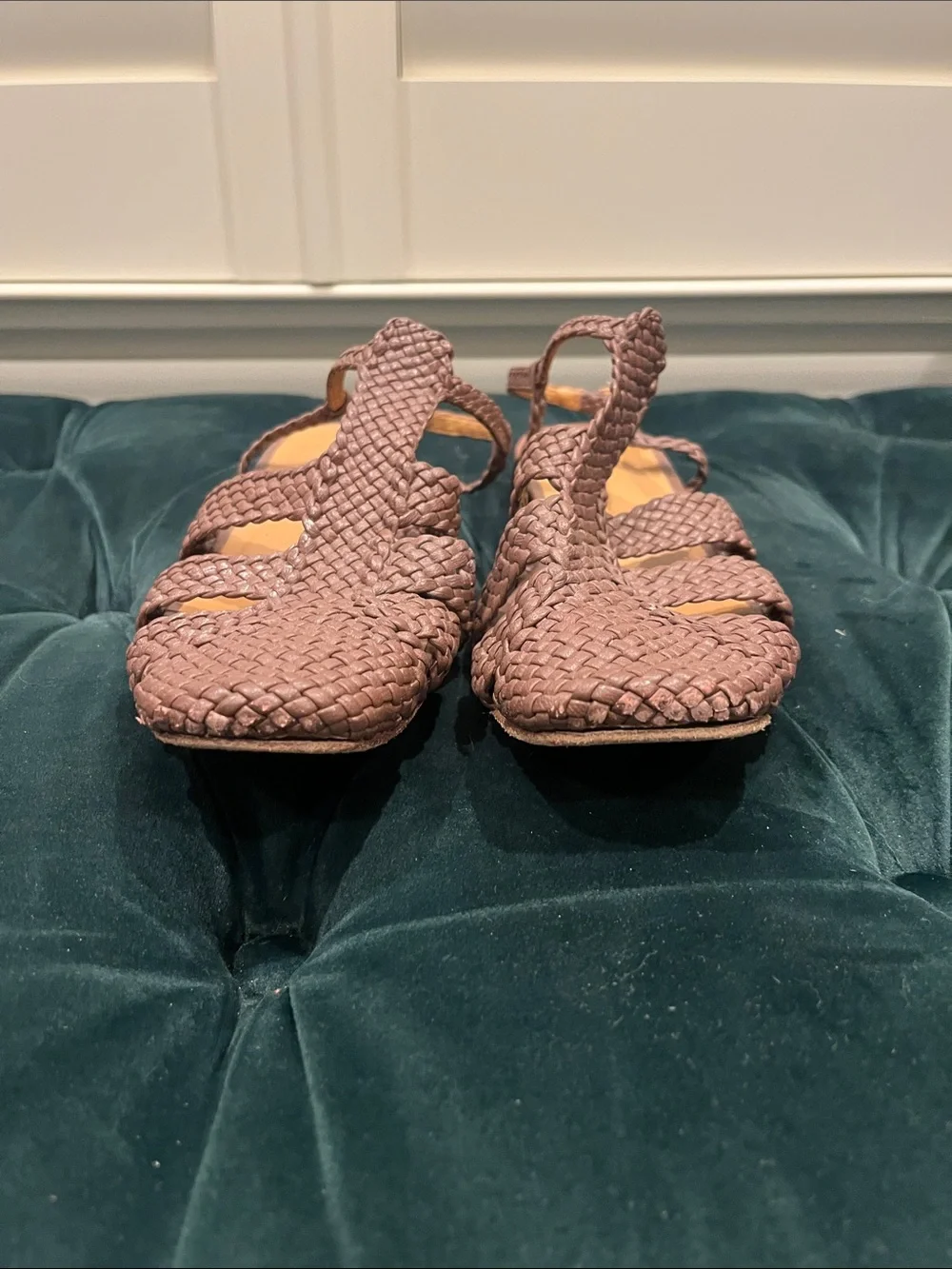 LOQ Brown Woven Leather Women’s Sandals - Braided Slingback. Beautifully Created